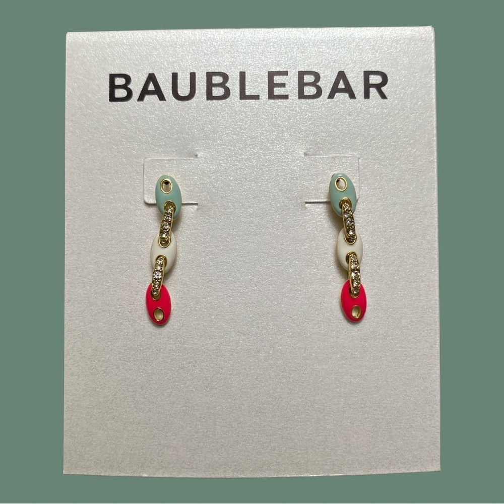 Baublebar Shea Linear Drop Earrings (Colors: Green/White/Red)